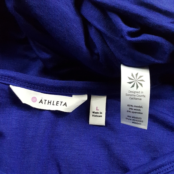 Athleta Solstice Tee Dress Sz Large Ruched Sides - Picture 3 of 4